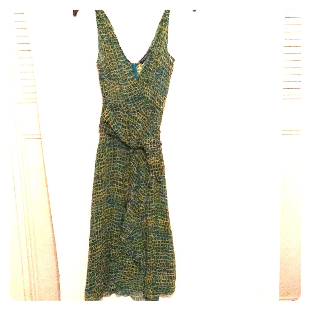 Betsey Johnson Turquoise & yellow long dress